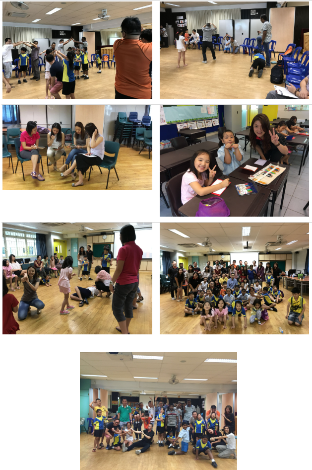 A group of parents having fun with speech and drama